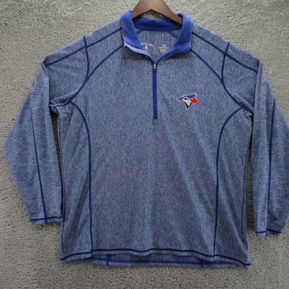Antgiua 1/4 Zip Shirt Womens XXL Toronto Blue Jays Heather Blue - Picture 1 of 11